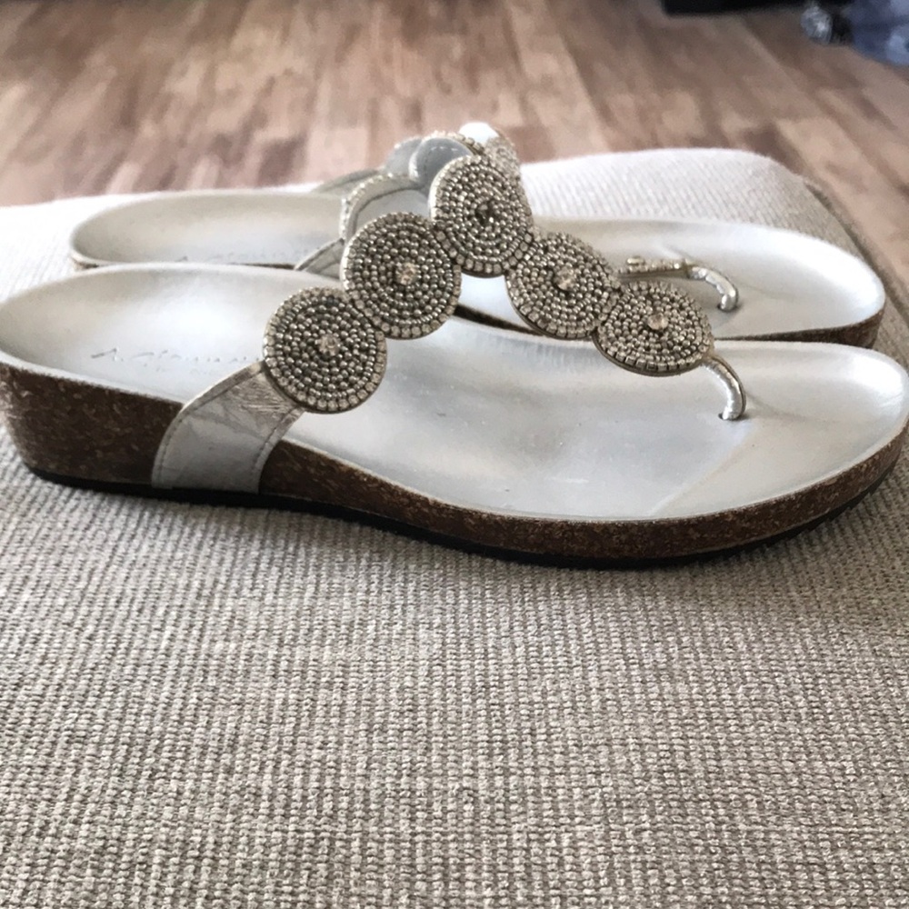Silver Sequined Wedges